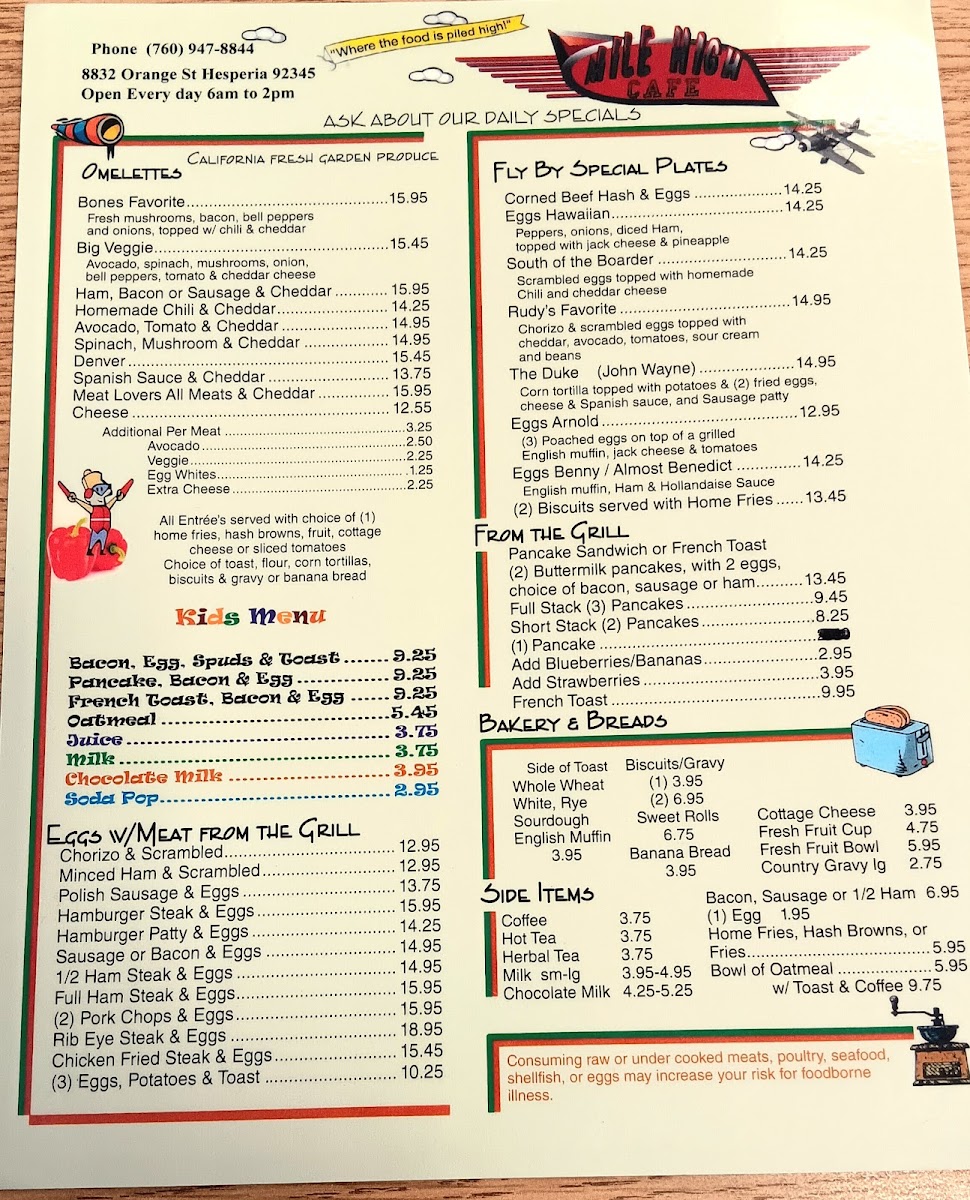 Menu Mile High Cafe-1