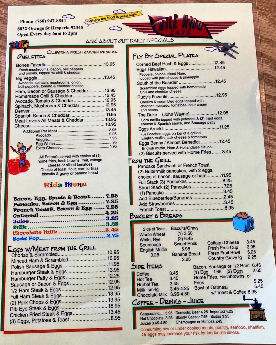 Menu Mile High Cafe-3
