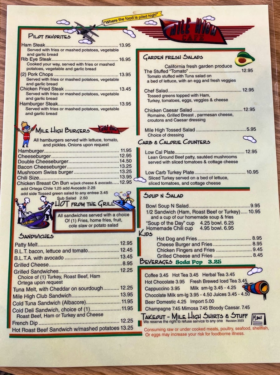 Menu Mile High Cafe-4