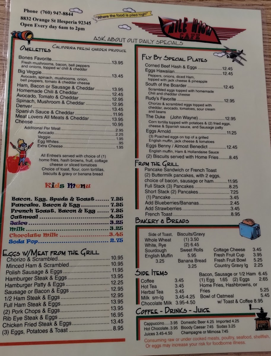 Menu Mile High Cafe-5