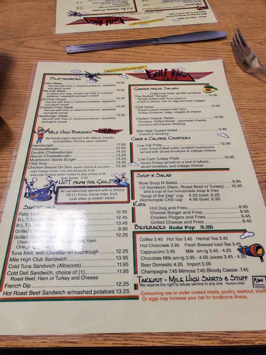 Menu Mile High Cafe-8